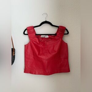 Newport News Red Leather Top, Size 10